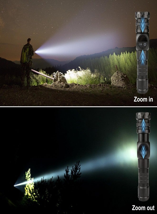 Minsk Flashlights High Lumens, Rechargeable Flashlights with COB Sidelight, 3500 Lumen Super Bright Flashlight, Magnetic Flash Light of Digital Power Display, Outdoors - Image 3